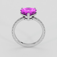 3.50 Ct. Pinkish Purple Sapphire Ring, 18K White Gold 3