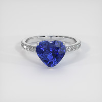 3.19 Ct. Blue Sapphire Ring, 18K White Gold 1