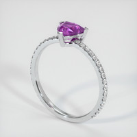 0.52 Ct. Sapphire Ring, 18K White Gold 2