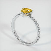 0.79 Ct. Sapphire Ring, 18K White Gold 2