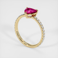 1.16 Ct. Pinkish Red Ruby Ring, 10K Yellow Gold 2
