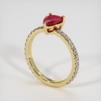 1.10 Ct. Purplish Red Ruby Ring, 10K Yellow Gold 2