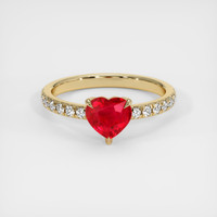 1.03 Ct. Pinkish Red Ruby Ring, 10K Yellow Gold 1