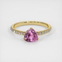 1.09 Ct. Pink Sapphire Ring, 14K Yellow Gold 1