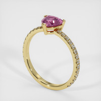 1.09 Ct. Pink Sapphire Ring, 14K Yellow Gold 2