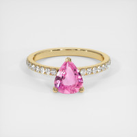 1.21 Ct. Pink Sapphire Ring, 14K Yellow Gold 1