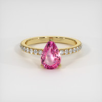 2.07 Ct. Pink Sapphire Ring, 14K Yellow Gold 1