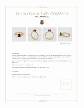 Ruby Ring 1.31 Ct. 14K Yellow Gold Appraisal