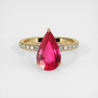 2.69 Ct. Ruby Ring, 14K Yellow Gold 1
