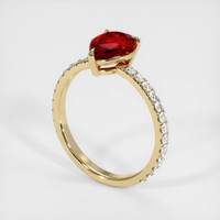 1.55 Ct. Ruby Ring, 14K Yellow Gold 2