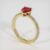 1.10 Ct. Ruby Ring, 14K Yellow Gold 2