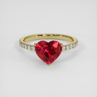 2.14 Ct. Pinkish Red Ruby Ring, 14K Yellow Gold 1