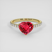2.11 Ct. Pinkish Red Ruby Ring, 14K Yellow Gold 1