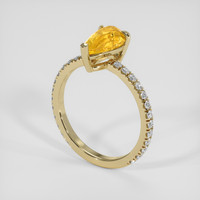 2.00 Ct. Yellowish Orange Sapphire Ring, 14K Yellow Gold 2