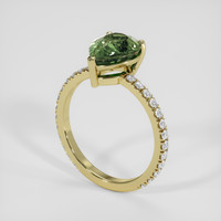 3.00 Ct. Green Sapphire Ring, 14K Yellow Gold 2