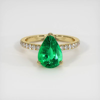 2.25 Ct. Emerald Ring, 18K Yellow Gold 1