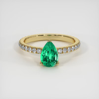 0.86 Ct. Emerald Ring, 18K Yellow Gold 1