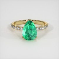 2.09 Ct. Emerald Ring, 18K Yellow Gold 1