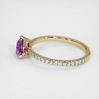 0.88 Ct. Pink Sapphire Ring, 18K Yellow Gold 4