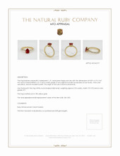 Ruby Ring 1.31 Ct. 18K Yellow Gold Appraisal