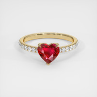 1.26 Ct. Ruby Ring, 18K Yellow Gold 1