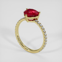2.14 Ct. Pinkish Red Ruby Ring, 18K Yellow Gold 2