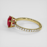 2.14 Ct. Pinkish Red Ruby Ring, 18K Yellow Gold 4