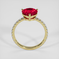2.11 Ct. Pinkish Red Ruby Ring, 18K Yellow Gold 3