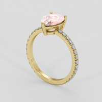2.03 Ct. Padparadscha Sapphire Ring, 18K Yellow Gold 2