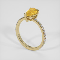 2.00 Ct. Yellowish Orange Sapphire Ring, 18K Yellow Gold 2