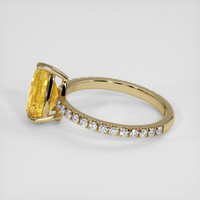 2.00 Ct. Yellowish Orange Sapphire Ring, 18K Yellow Gold 4
