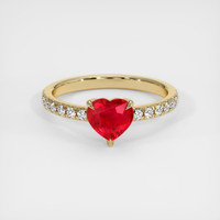 1.03 Ct. Ruby Ring, 18K Yellow Gold 1