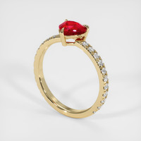 1.03 Ct. Ruby Ring, 18K Yellow Gold 2