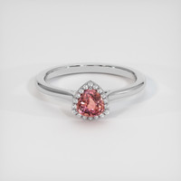 1.06 Ct. Padparadscha Sapphire Ring, Platinum 950 1
