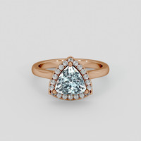 1.65 Ct. Greenish Blue Aquamarine Ring, 14K Rose Gold 1