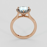 1.65 Ct. Greenish Blue Aquamarine Ring, 14K Rose Gold 3