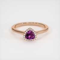 0.73 Ct. Pink Sapphire Ring, 14K Rose Gold 1