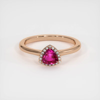 0.67 Ct. Ruby Ring, 14K Rose Gold 1