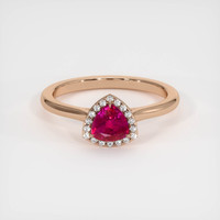 0.65 Ct. Ruby Ring, 14K Rose Gold 1