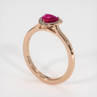 0.65 Ct. Ruby Ring, 14K Rose Gold 2