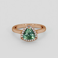 1.40 Ct. Bluish Green Sapphire Ring, 14K Rose Gold 1