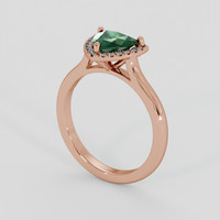 1.40 Ct. Bluish Green Sapphire Ring, 14K Rose Gold 2