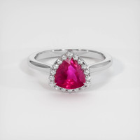 1.16 Ct. Pinkish Red Ruby Ring, 10K White Gold 1