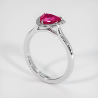 1.16 Ct. Pinkish Red Ruby Ring, 10K White Gold 2