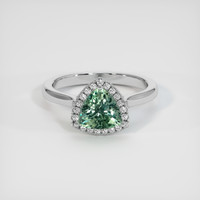 1.40 Ct. Bluish Green Sapphire Ring, 10K White Gold 1