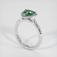 1.40 Ct. Bluish Green Sapphire Ring, 10K White Gold 2