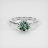 0.97 Ct. Bluish Green Sapphire Ring, 10K White Gold 1