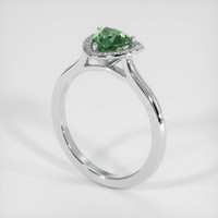 0.97 Ct. Bluish Green Sapphire Ring, 10K White Gold 2
