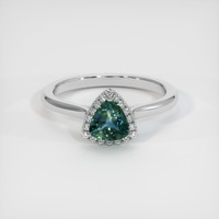 0.83 Ct. Sapphire Ring, 14K White Gold 1