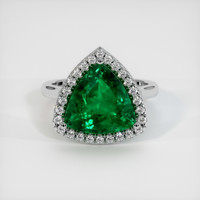 4.29 Ct. Emerald Ring, 18K White Gold 1